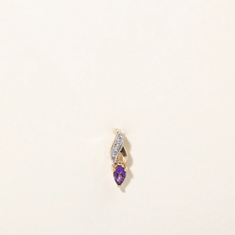 celestial lunar eclipse pendant Amethyst & Diamond Pendant | 0.16ct, 0.01ct |