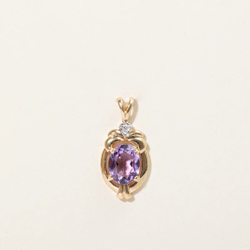custom engraved infinity necklace Amethyst & Diamond Pendant | 1.45ct, 0.01ct |