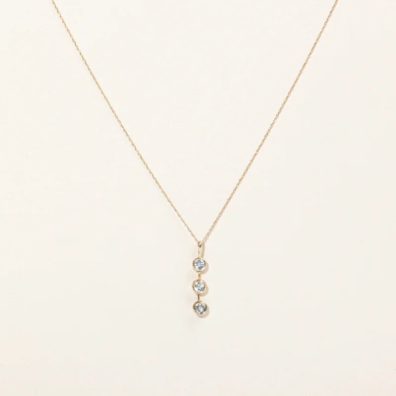 opal and gold earrings Aquamarine Drop Pendant & Necklace | 0.60ctw | 18" |