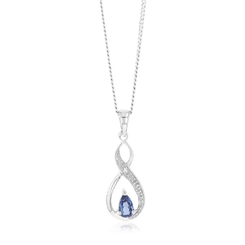 vintage-inspired moonstone necklace Created Pear Cut Tanzanite & Diamond Infinity Pendant in 9ct White Gold vintage-inspired moonstone necklace Created Pear Cut Tanzanite & Diamond Infinity Pendant in 9ct White Gold