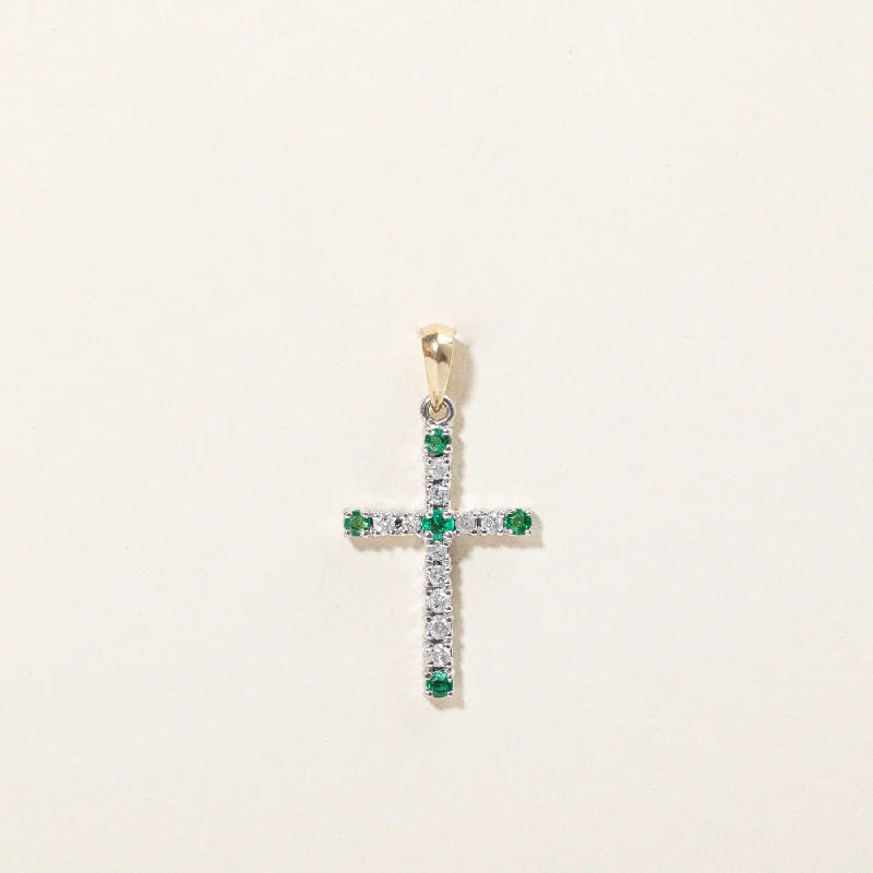 delicate heart stud earrings Diamond & Emerald Cross Pendant | 0.11ctw, 0.10ctw |