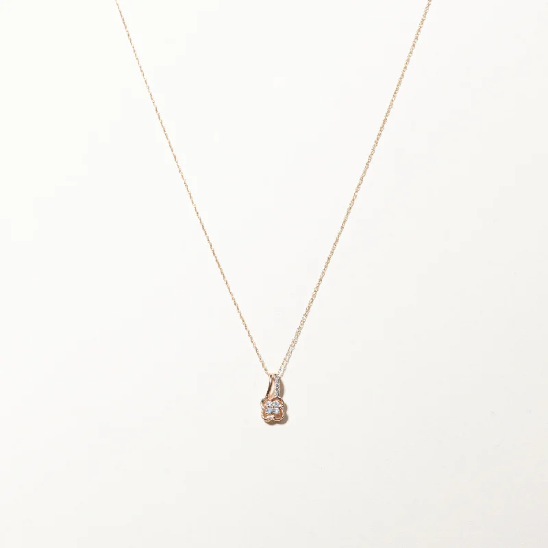 Diamond Pendant Rose Gold Necklace | 0.06ctw | 19"|