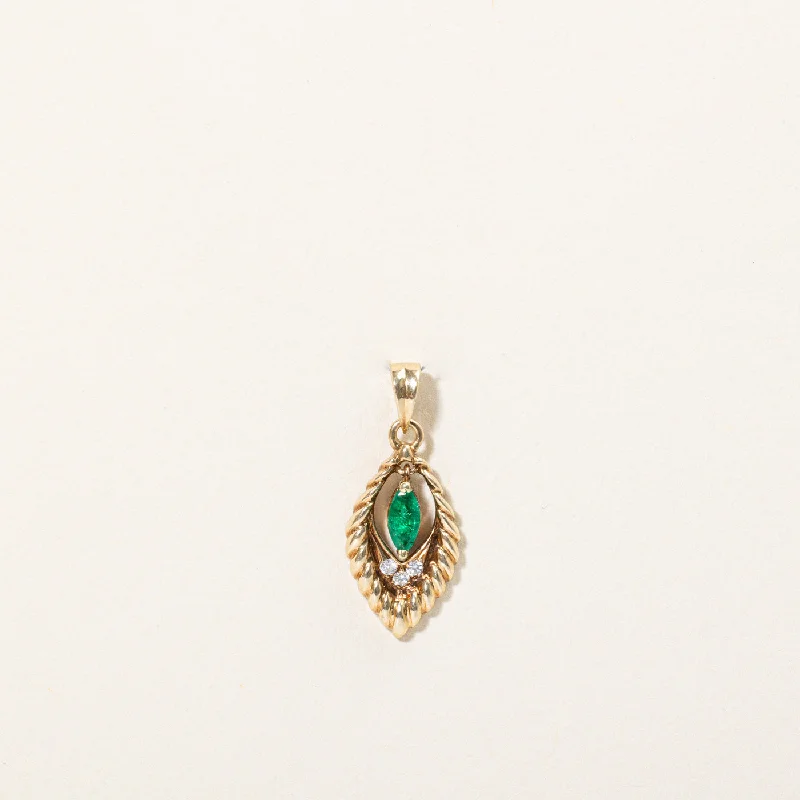 minimalist silver stacking bangles Emerald & Diamond Pendant | 0.06ct, 0.02ctw |