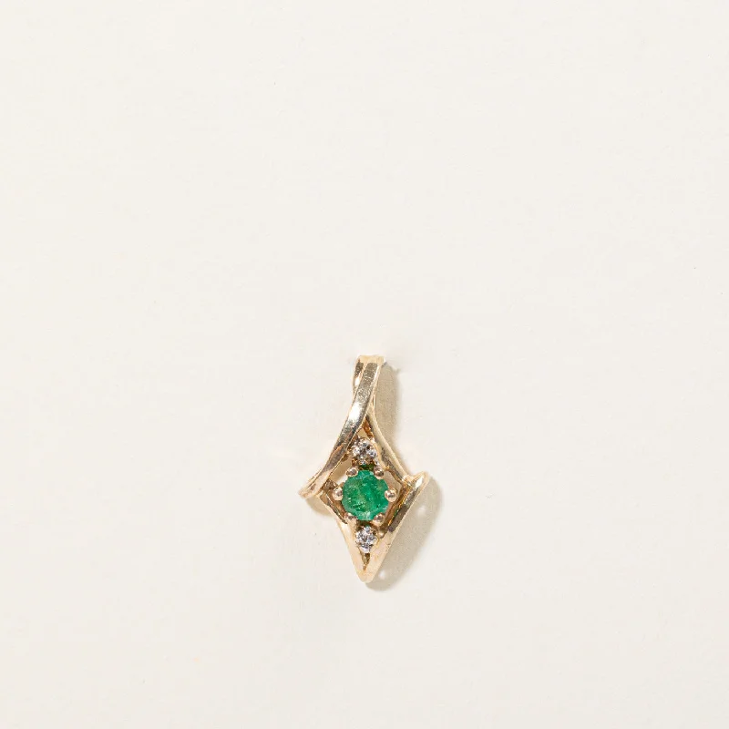 petite diamond promise ring Emerald & Diamond Pendant | 0.14ct, 0.01ctw |