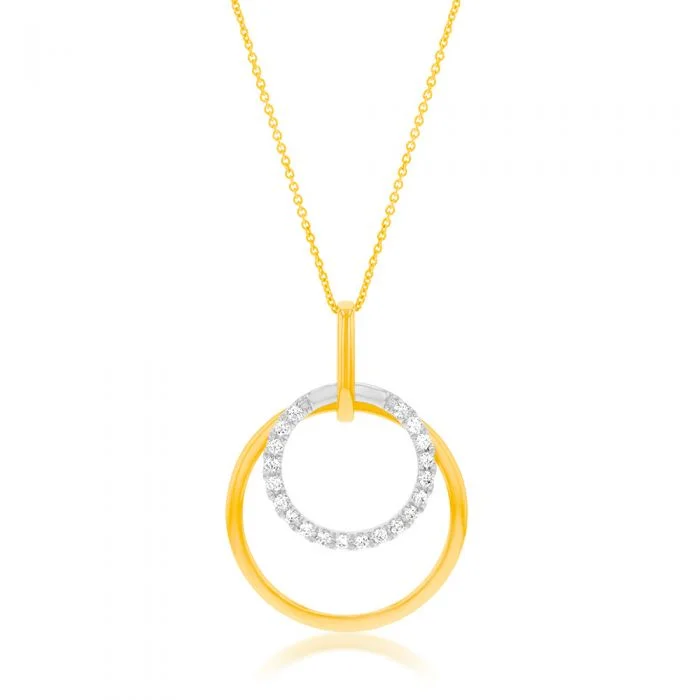heart pendant necklace gold Flawless Cut 1/5 Carat Diamond Circle Pendant in 9ct Yellow Gold & White Gold + Chain heart pendant necklace gold Flawless Cut 1/5 Carat Diamond Circle Pendant in 9ct Yellow Gold & White Gold + Chain