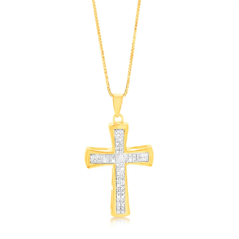 minimalist moonstone bracelet Gold Plated Sterling Silver 1/10 Carat Diamond Cross Pendant on 45cm Chain minimalist moonstone bracelet Gold Plated Sterling Silver 1/10 Carat Diamond Cross Pendant on 45cm Chain