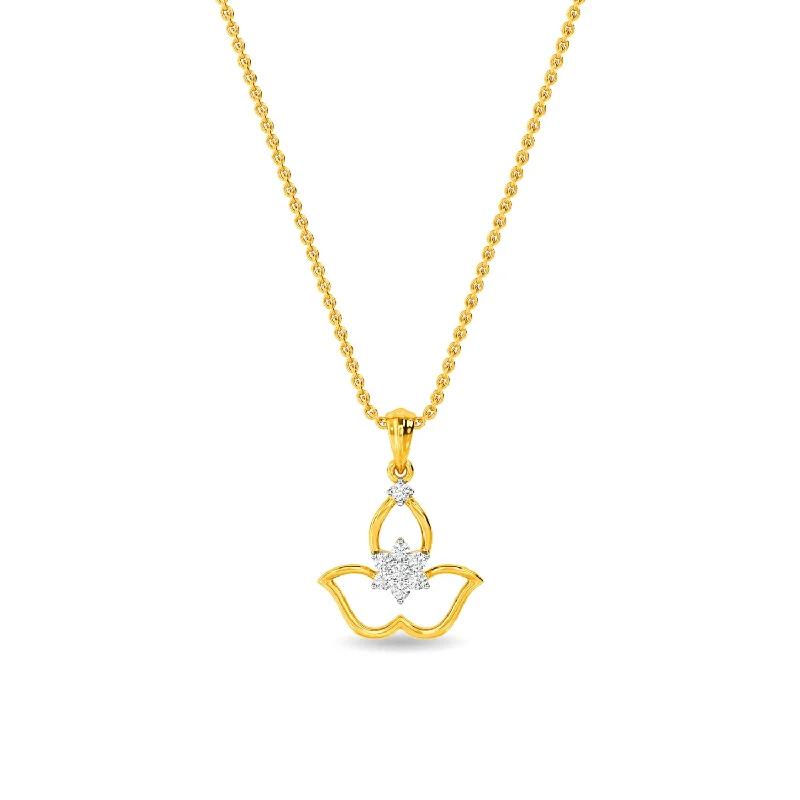 vintage-style diamond halo ring Leana Pendant