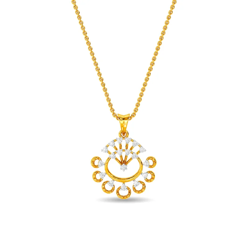 hammered gold stacking rings Leanne Pendant