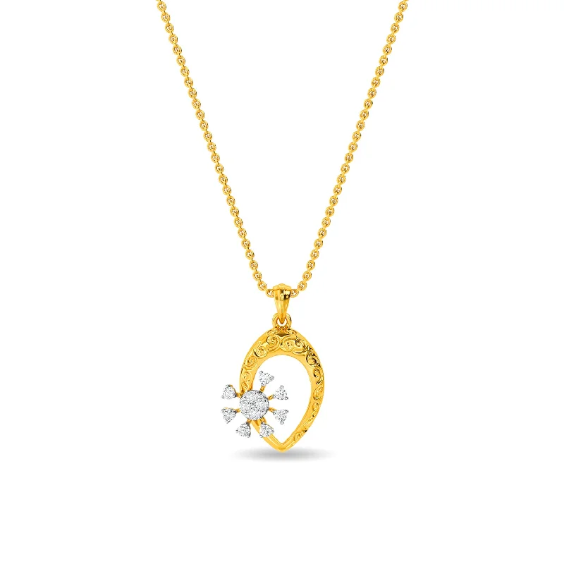 delicate gold band ring Letitia Pendant