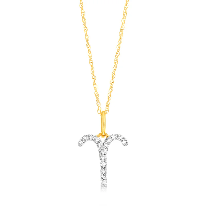 personalized couples ring engraved Luminesce Lab Diamond 9ct Yellow Gold Aries 1/10 Carat Diamond Pendant With Chain personalized couples ring engraved Luminesce Lab Diamond 9ct Yellow Gold Aries 1/10 Carat Diamond Pendant With Chain