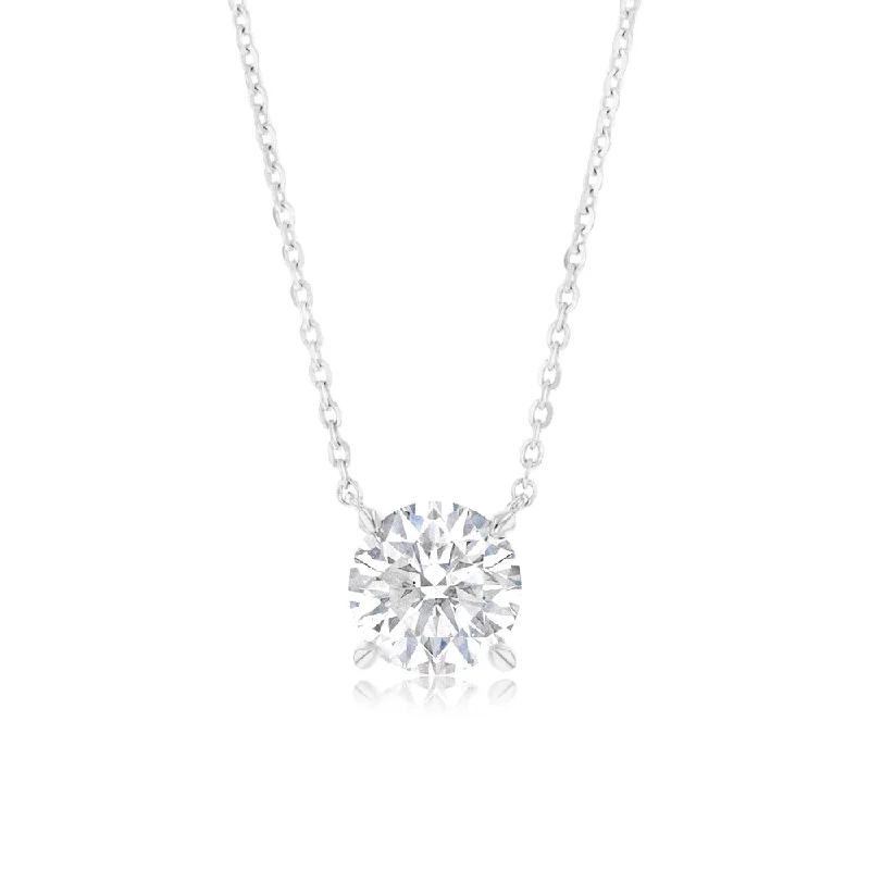 dainty birthstone ring for women Luminesce Lab Grown 1 Carat Diamond Solitaire Pendant on 10ct White Gold Chain dainty birthstone ring for women Luminesce Lab Grown 1 Carat Diamond Solitaire Pendant on 10ct White Gold Chain
