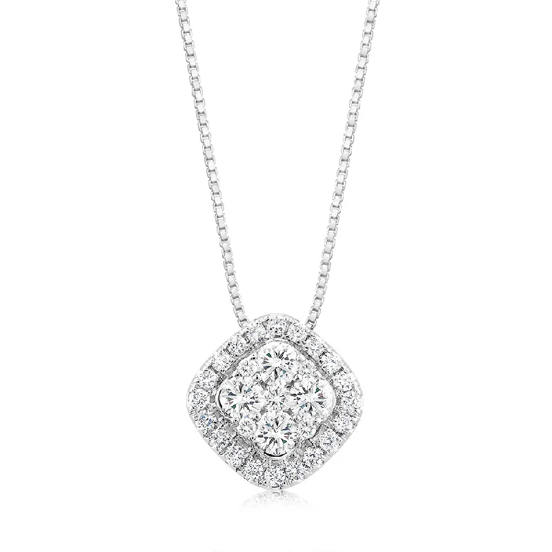 celestial moon and stars ring Luminesce Lab Grown 14ct White Gold 3/4 Carat Diamond Pendant With 40+5cm Chain