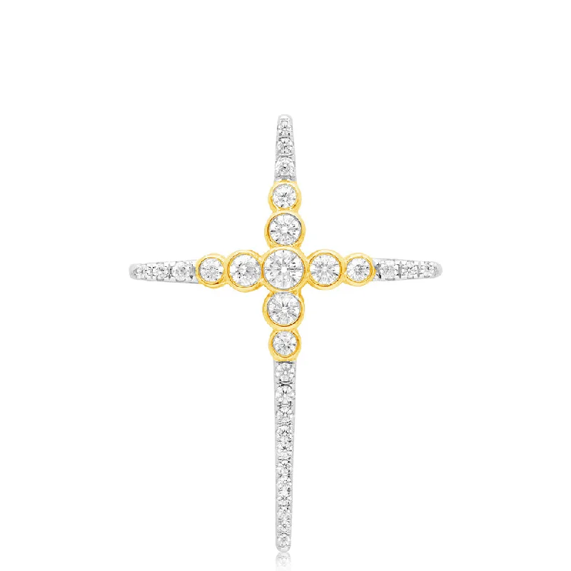 natural jade ring Luminesce Lab Grown Cross 1Carat Diamond Pendant in 14ct Yellow Gold