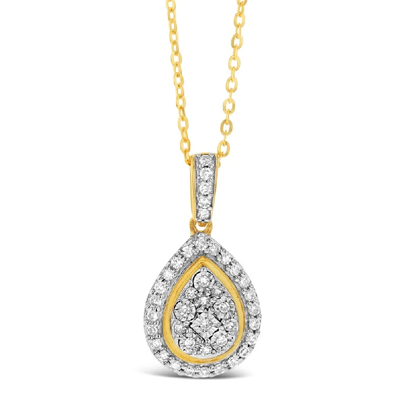handcrafted gemstone pendant Luminesce Lab Grown Diamond 1/5 Carat Pear Pendant with Chain in 9ct Yellow Gold handcrafted gemstone pendant Luminesce Lab Grown Diamond 1/5 Carat Pear Pendant with Chain in 9ct Yellow Gold