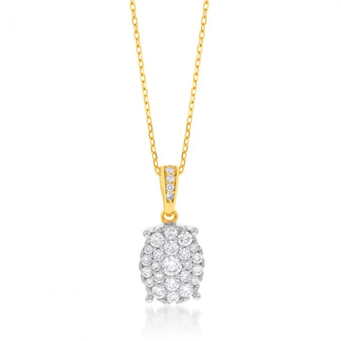 infinity necklace with birthstones Luminesce Lab Grown Diamond .45 Carat Cluster Pendant in 9ct Yellow Gold With Chain infinity necklace with birthstones Luminesce Lab Grown Diamond .45 Carat Cluster Pendant in 9ct Yellow Gold With Chain