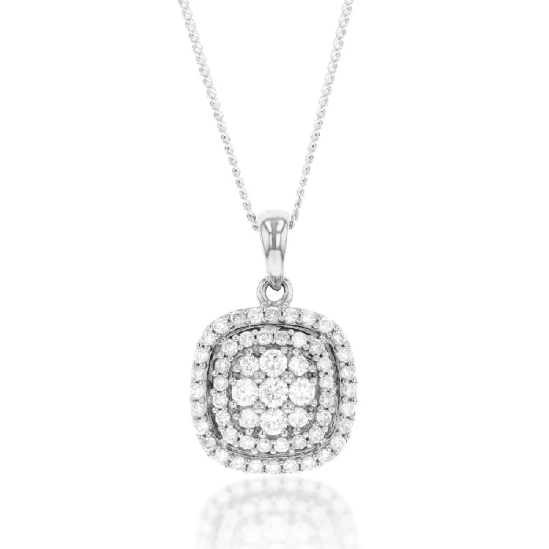 twisted rope gold chain Luminesce Lab Grown Diamond1/2 Carat Silver Pendant