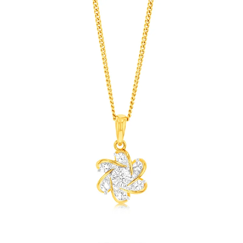 vintage turquoise pendant necklace Luminesce Lab Grown Flower Shaped with Single Small Diamond in 9ct Yellow Gold vintage turquoise pendant necklace Luminesce Lab Grown Flower Shaped with Single Small Diamond in 9ct Yellow Gold