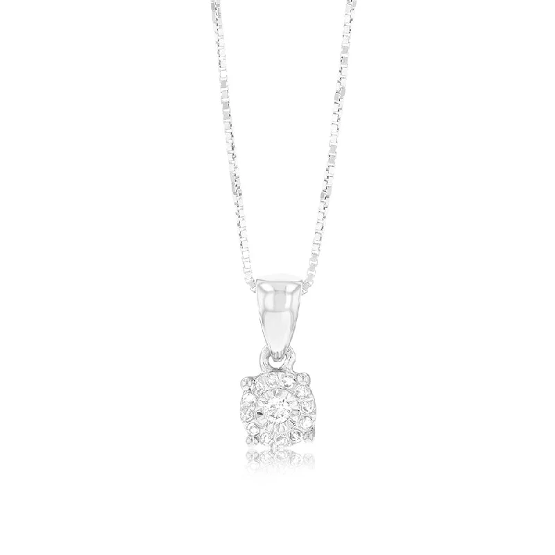 real diamond solitaire ring Luminesce Lab Grown Sterling Silver Pendant in 13 Diamonds