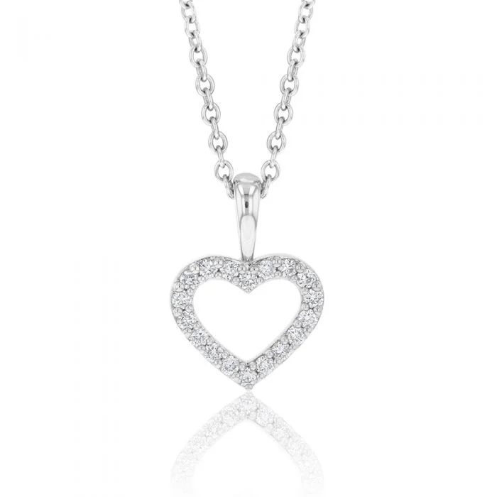 minimalist infinity ring Memoire 18ct White Gold 0.12 Carat Diamond Open Heart Pendant with Chain minimalist infinity ring Memoire 18ct White Gold 0.12 Carat Diamond Open Heart Pendant with Chain