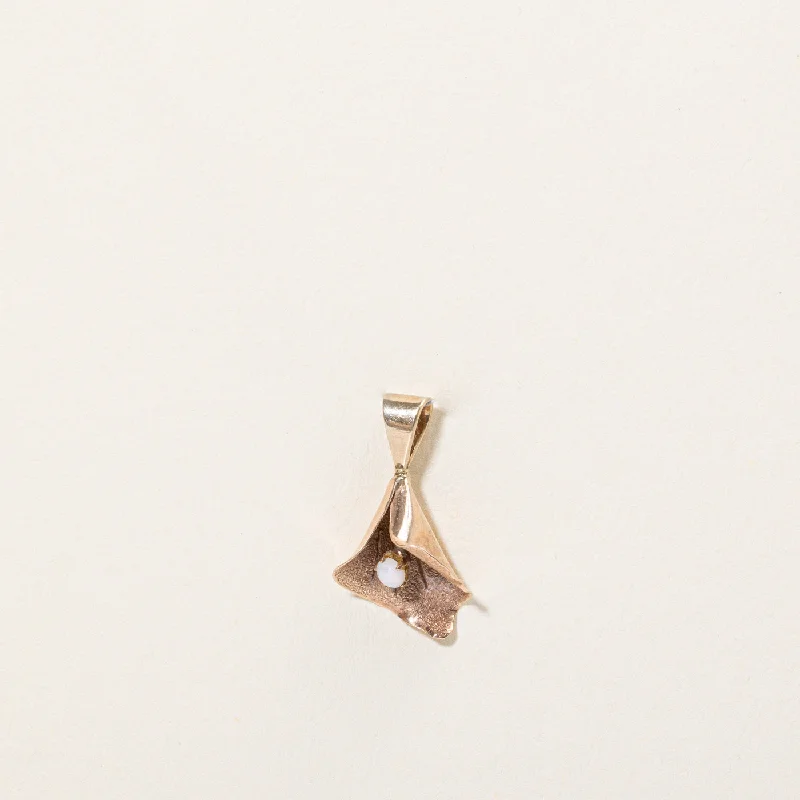 minimalist disc pendant necklace Opal Lily Pendant | 0.02ct |