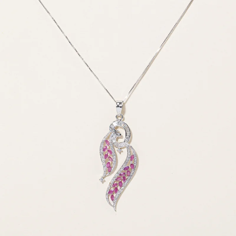 wide gold cuff bracelet Ruby & Diamond Pendant Necklace | 2.00ctw, 1.25ctw | 18" |