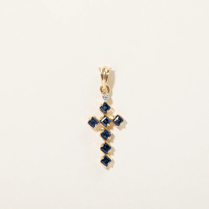 vintage rose gold engagement ring Sapphire & Diamond Cross Pendant | 0.50ctw, 0.01ct | vintage rose gold engagement ring Sapphire & Diamond Cross Pendant | 0.50ctw, 0.01ct |