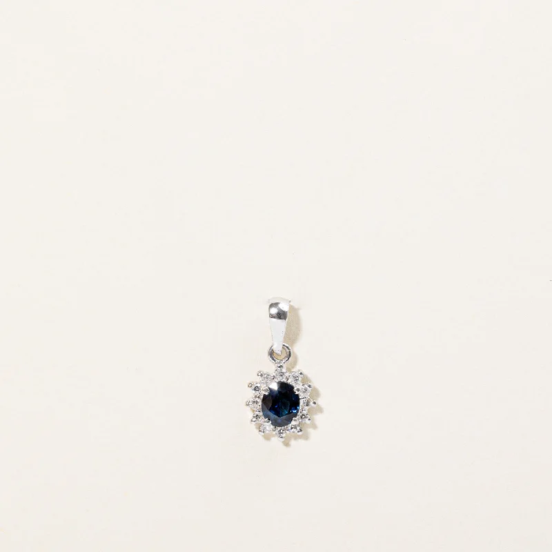 classic gold cuff bracelet Sapphire & Diamond Halo Pendant | 0.40ct, 0.06ctw |