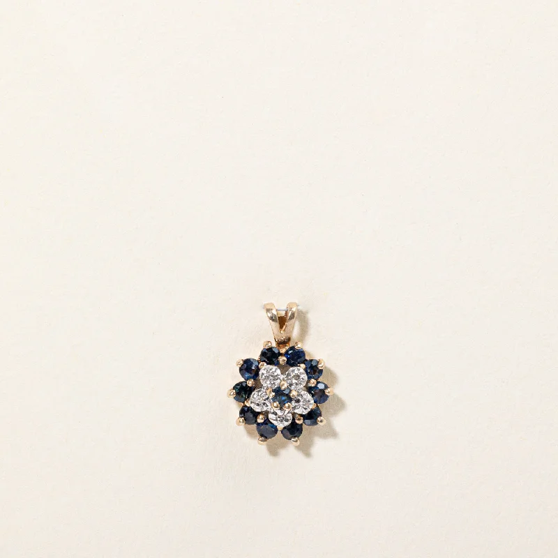 handcrafted sterling silver necklace Sapphire & Diamond Pendant | 0.42ctw, 0.02ctw | handcrafted sterling silver necklace Sapphire & Diamond Pendant | 0.42ctw, 0.02ctw |