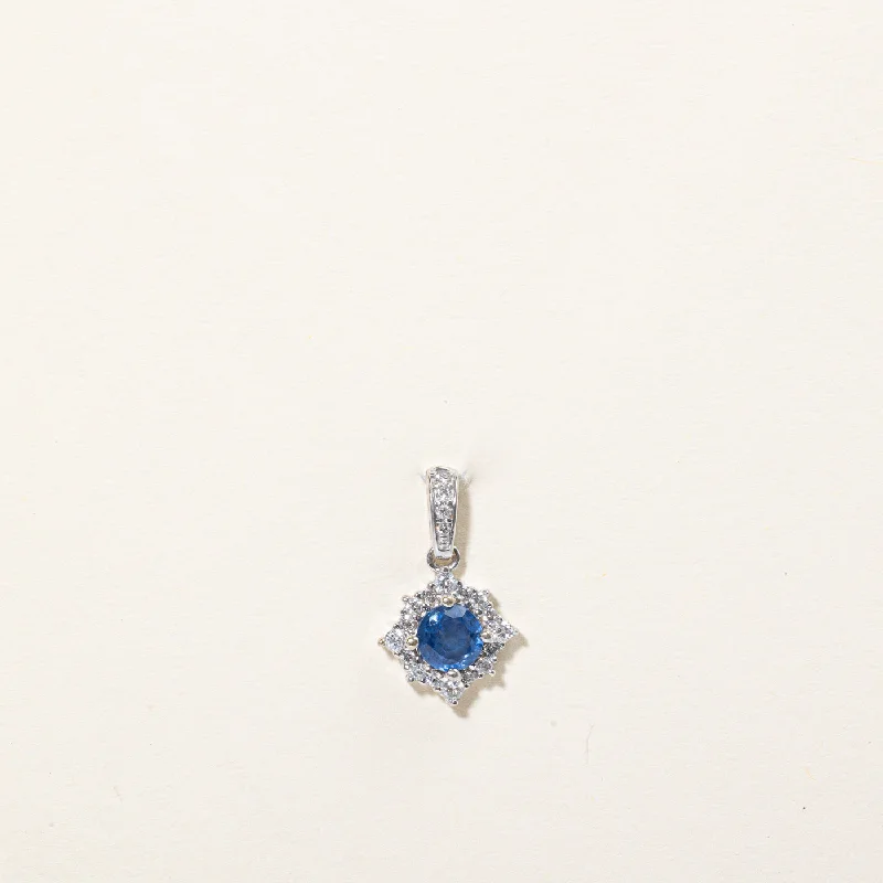 heart pendant necklace gold Sapphire & Diamond Pendant | 0.54ct, 0.24ctw |