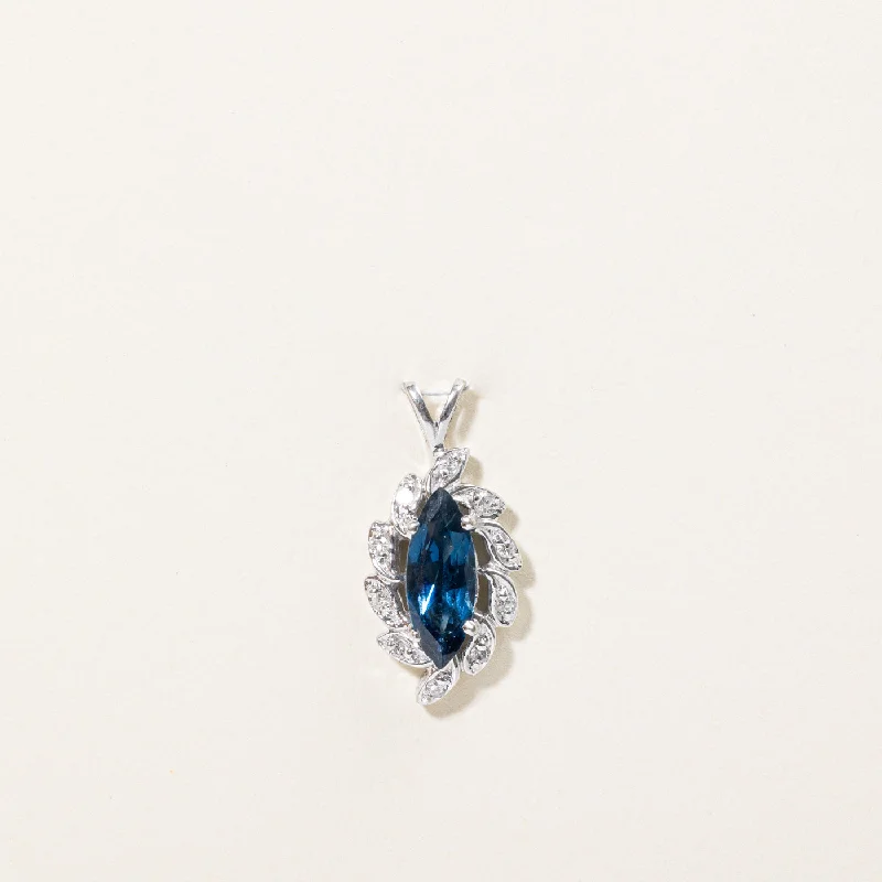 minimalist birthstone bangle Sapphire & Diamond Pendant | 0.70ct, 0.10ctw |