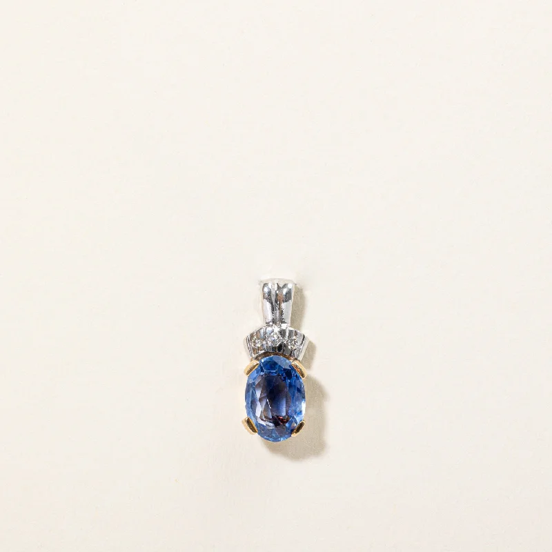 handmade braided leather necklace Sapphire & Diamond Pendant | 1.45ct, 0.03ctw |