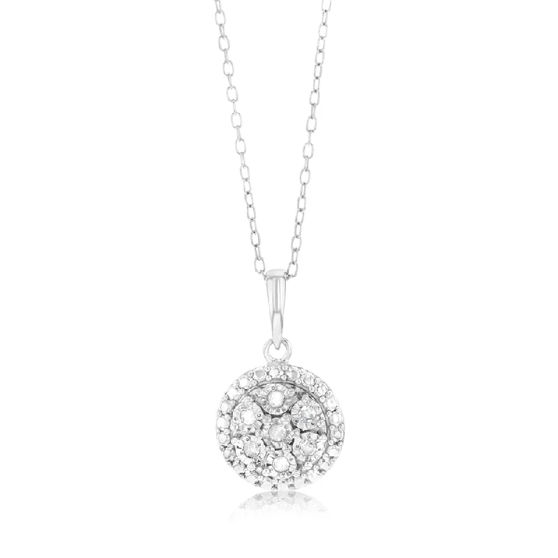 sleek black titanium ring Sterling Silver 1/10 Carat Diamond Round Cluster Pendant on 46cm Chain sleek black titanium ring Sterling Silver 1/10 Carat Diamond Round Cluster Pendant on 46cm Chain