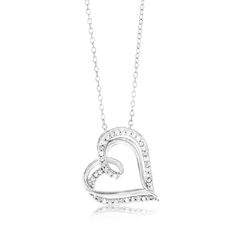 vintage sapphire necklace Sterling Silver 1/5 Carat Diamond Double Heart Pendant on 45cm Chain1/5 Carat Diamond vintage sapphire necklace Sterling Silver 1/5 Carat Diamond Double Heart Pendant on 45cm Chain1/5 Carat Diamond