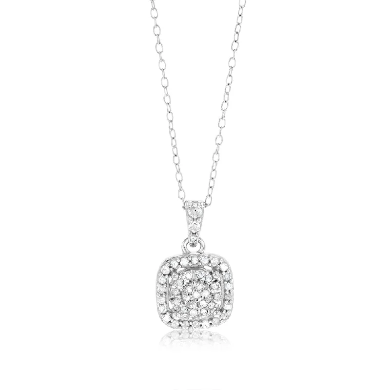 personalized couple rings Sterling Silver 1/5 Carat Natural Diamond Cushion Shaped Pendant on 46cm Chain personalized couple rings Sterling Silver 1/5 Carat Natural Diamond Cushion Shaped Pendant on 46cm Chain