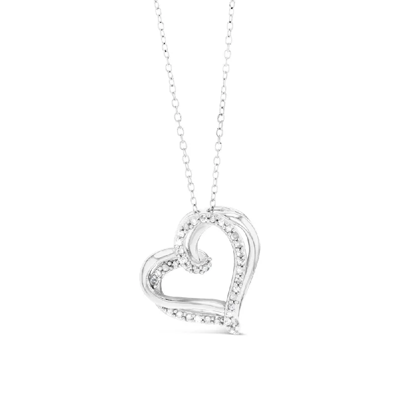 dainty rose gold chain bracelet Sterling Silver Double Heart Diamond Pendant with 35 Round Brilliant Cut Diamonds on 46cm Chain dainty rose gold chain bracelet Sterling Silver Double Heart Diamond Pendant with 35 Round Brilliant Cut Diamonds on 46cm Chain