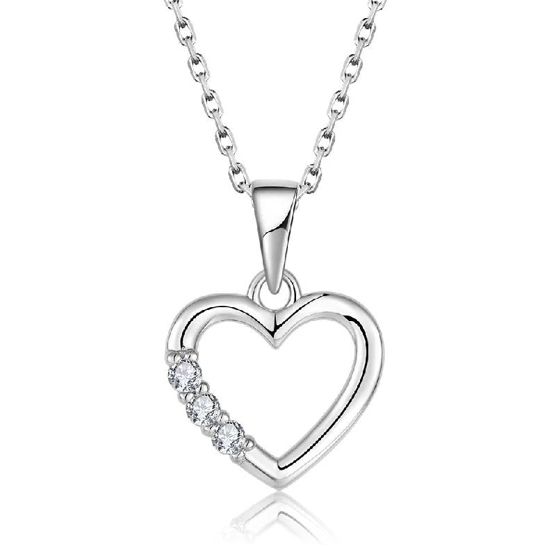 thin gold wedding band women Sterling Silver Rhodium Plated Cubic Zirconia Open Heart Pendant thin gold wedding band women Sterling Silver Rhodium Plated Cubic Zirconia Open Heart Pendant