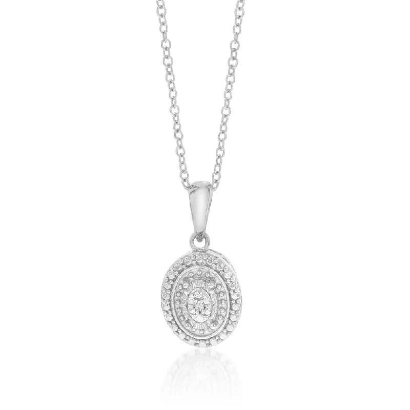 boho gemstone anklet Sterling Silver With Diamond Oval Shape Pendant