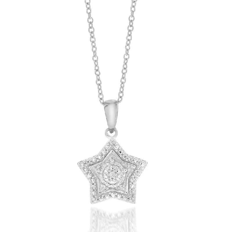 minimalist moonstone bracelet Sterling Silver With Diamond Star Shape Pendant On 45cm Chain minimalist moonstone bracelet Sterling Silver With Diamond Star Shape Pendant On 45cm Chain