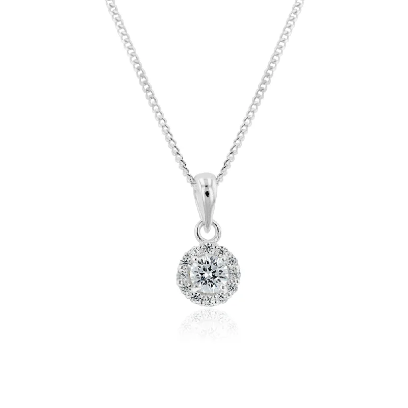 celestial star ring gold Sterling Silver Zirconia Round Pendant