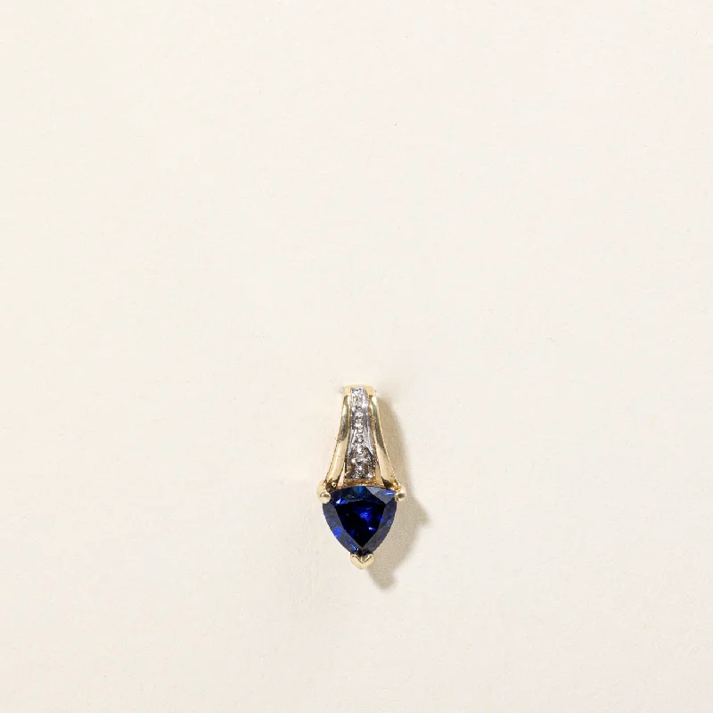 dainty sapphire gemstone bracelet Synthetic Sapphire & Natural Diamond Pendant | 0.80ct, 0.01ct | dainty sapphire gemstone bracelet Synthetic Sapphire & Natural Diamond Pendant | 0.80ct, 0.01ct |