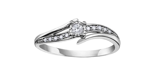 gold and diamond nose stud .10CT Diamond Promise Ring (Available in White, Yellow and Rose Gold)