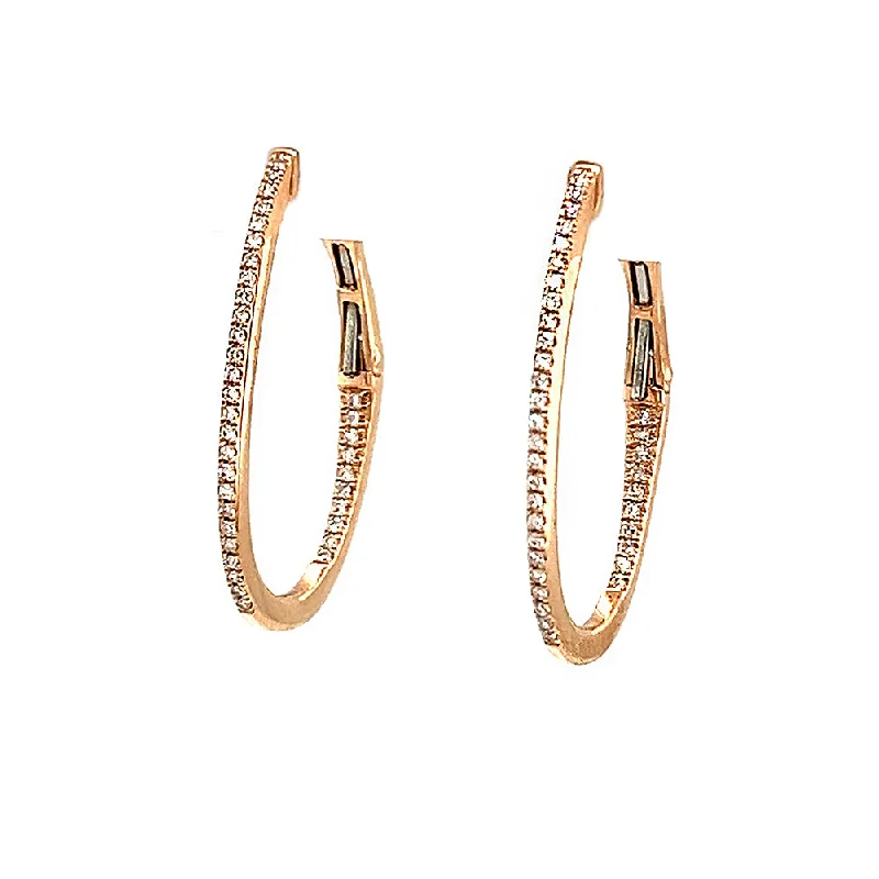 delicate floral wedding band 14 Karat Rose Oval Earrings