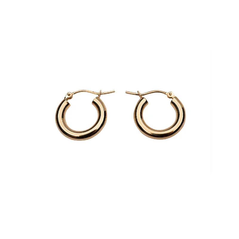 minimalist crystal quartz ring 14K 3mm Hoop Earrings