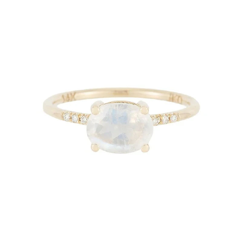 round-cut blue sapphire earrings Moonstone Equilibrium Ring