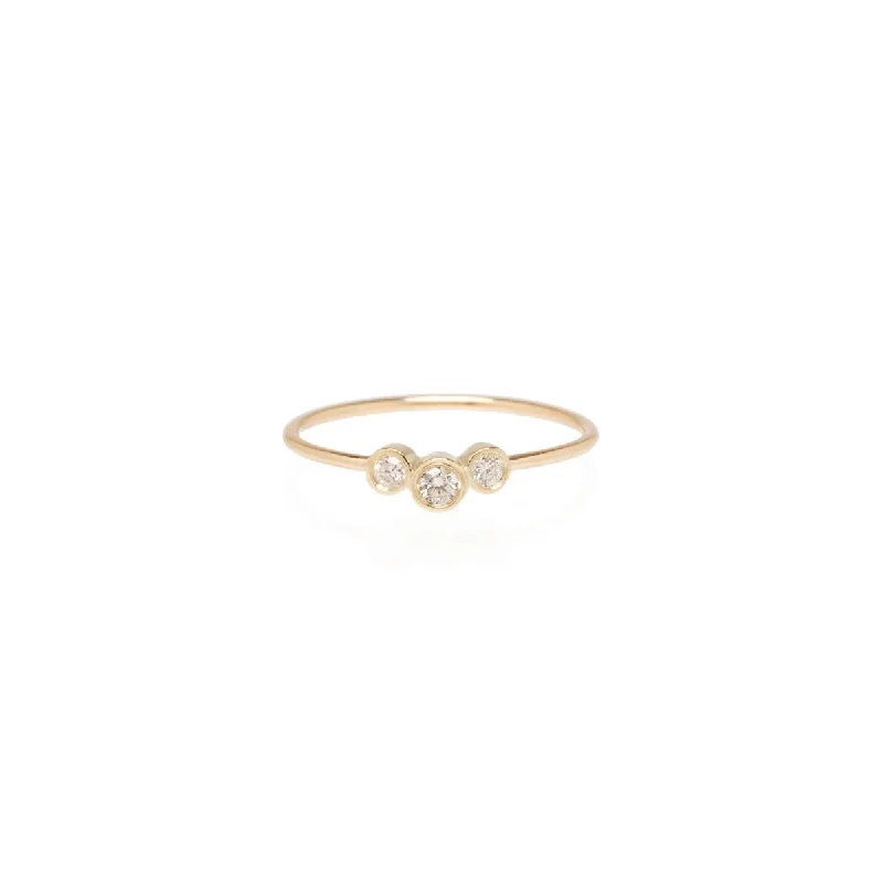 elegant pearl necklace with diamonds Graduated Bezel Diamond Ring