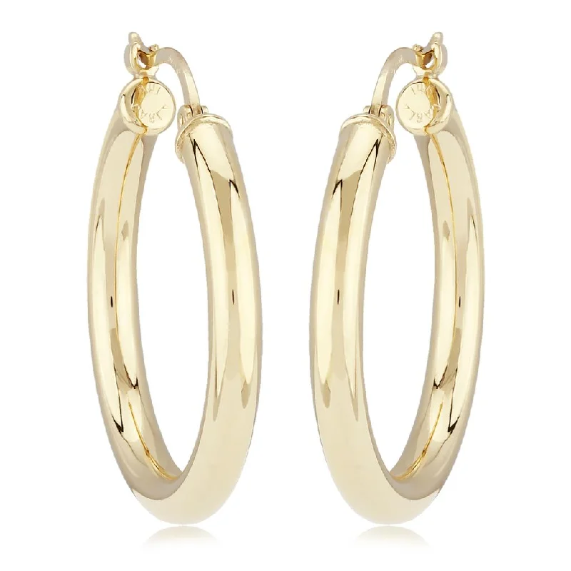 sleek black titanium ring 14K Medium Tube Hoop Earrings