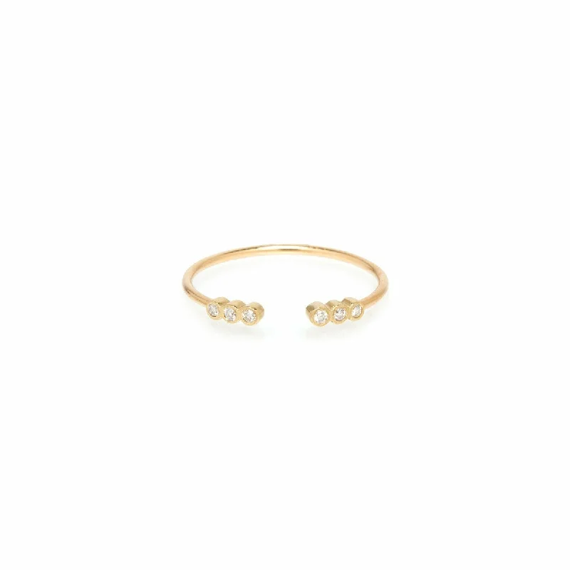 dainty rose gold anklet Open Tiny Bezel Diamond Ring