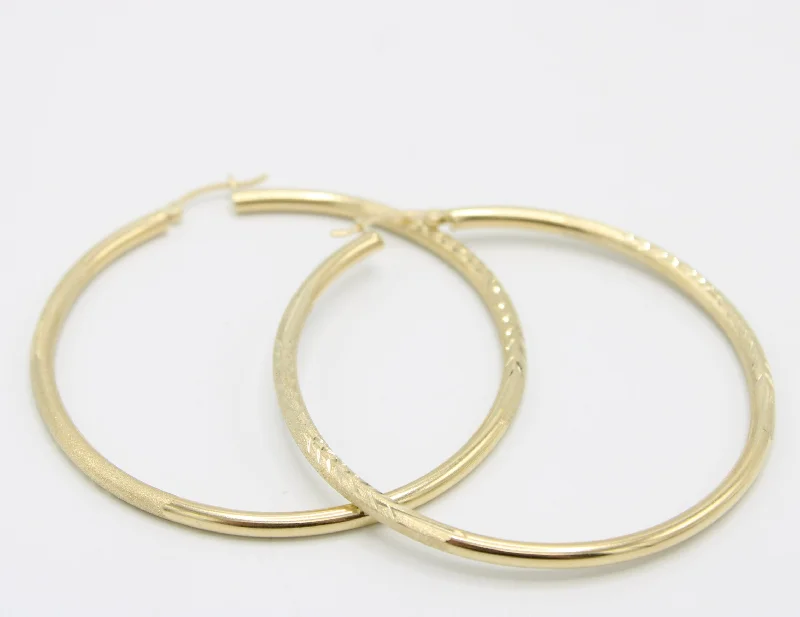 chunky silver hoop earrings 14K Hopps Yellow Gold
