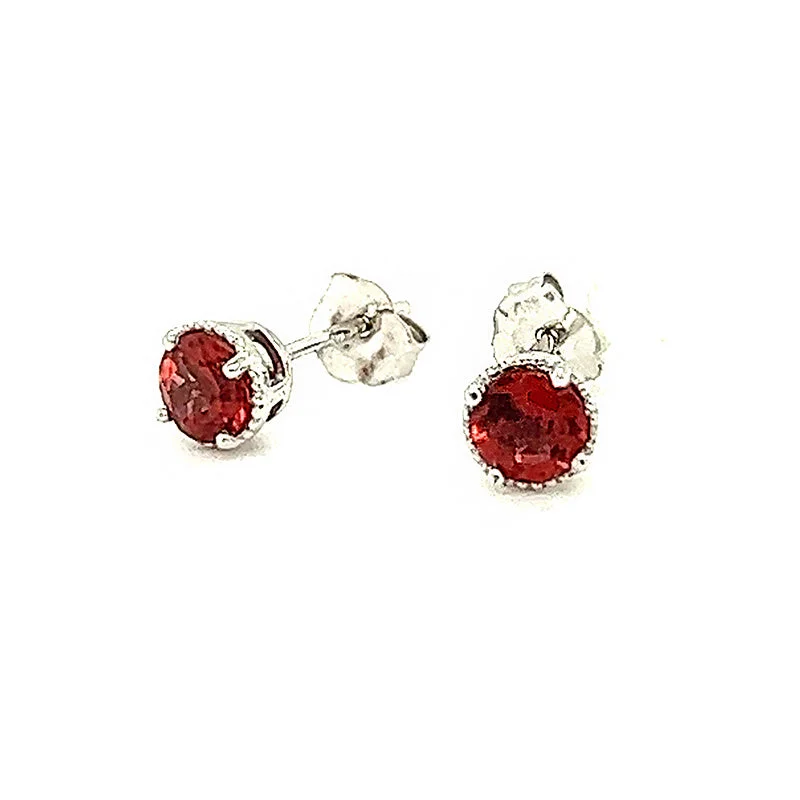 handcrafted opal inlay ring Garnet Stud Earrings