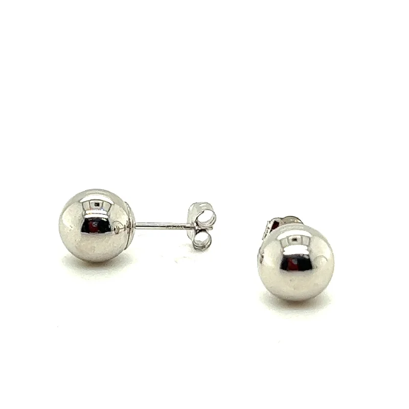 men’s beaded bracelet with charms 14K White Gold Ball Earrings